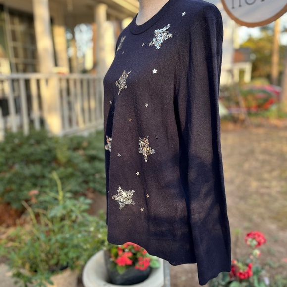 Kate Spade ♠️ Constellation Las Vegas Sweater, Rich Navy, XL, NWT - Picture 4 of 9